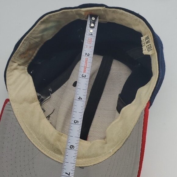 Kids Vintage 90s New Era Diamond Cleveland Baseball Cap Hat Sz 7 - Picture 13 of 16